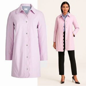 J Crew Scalloped Mac Coat Smoky Wisteria Size 10 Style AL224